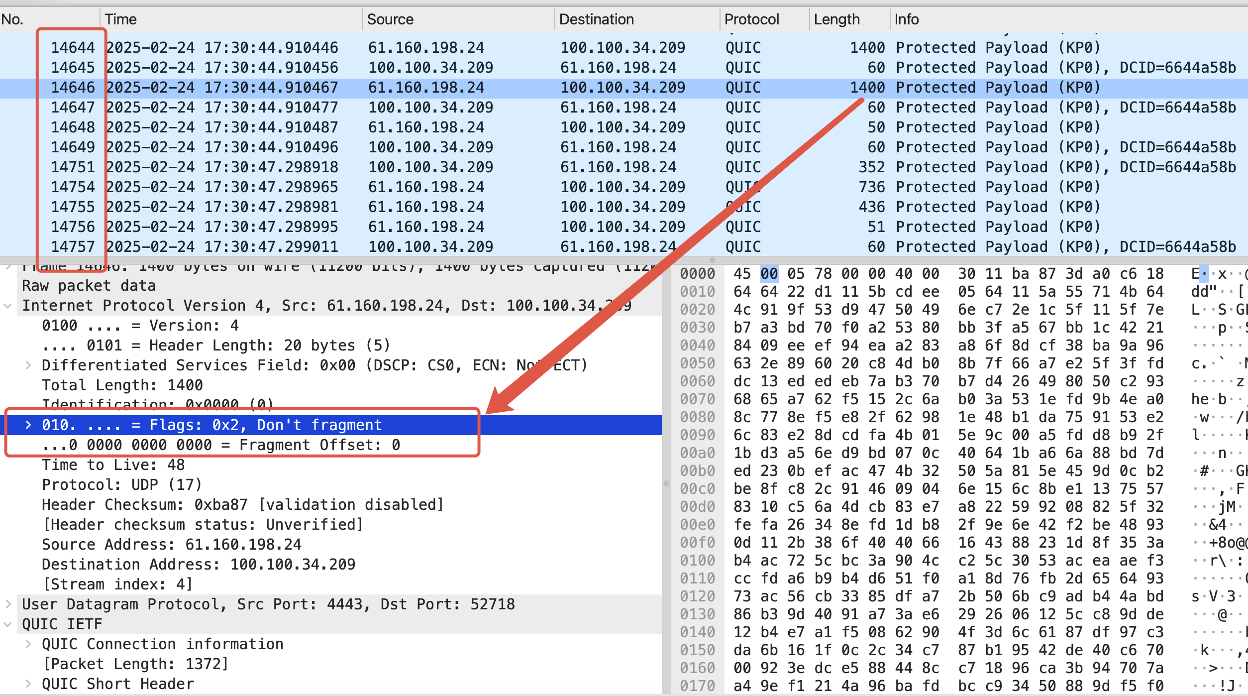Server 抓包截图(未切片)